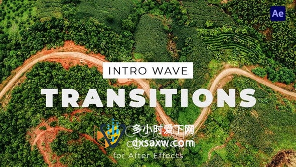 AE模板-10非常漂亮炫彩的创意波浪转场过渡效果