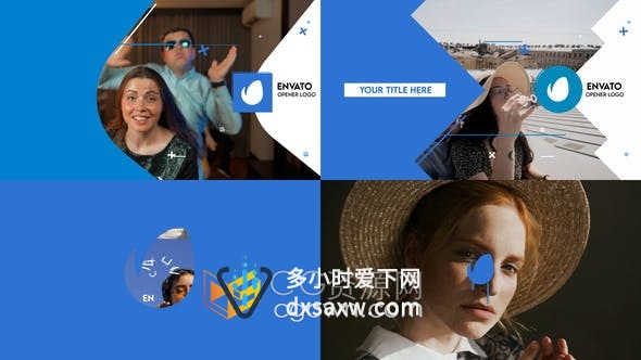 AE模板-带图形视频转场LOGO片头效果动画