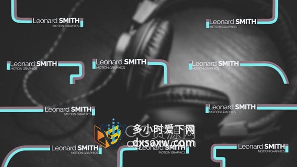 AE模板-条纹线路图形动画视频字幕创意文字标题10种效果