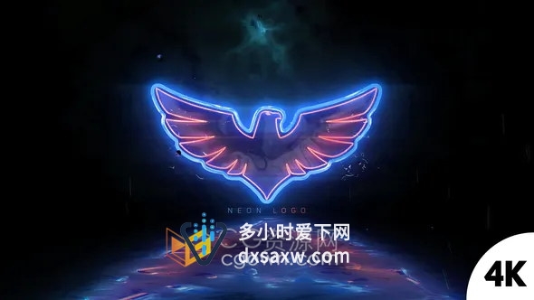 霓虹灯能量闪光电流特效动画LOGO效果视频片头-AE模板