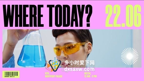 AE模板-鲜艳色彩动感活力图文动画展示时尚杂志模特介绍商业论坛宣传展览
