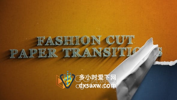 AE模板-定格动画撕裂纸张时尚人物照片与3D长影标题动画视频片头