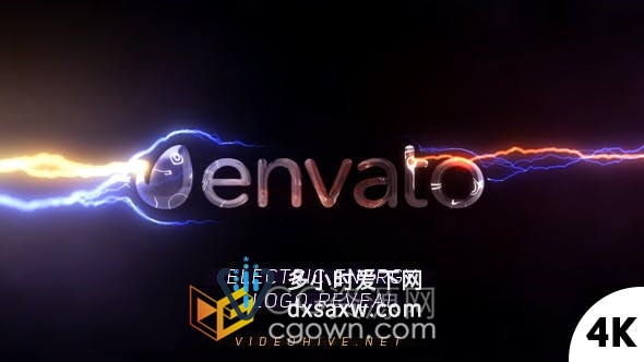 4K超高清电流能量闪光标志LOGO动画-AE模板