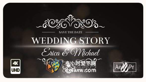 AE与PR模板-Wedding Titles 4K超高清分辨率浪漫婚礼标题动画