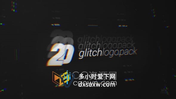 Glitch Logo 20种不同故障动画样式标志动画视频片头-AE模板