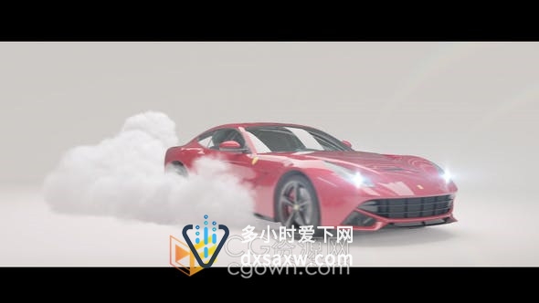 汽车引擎燃轮胎冒出烟雾特效动画效果演绎LOGO片头-AE模板
