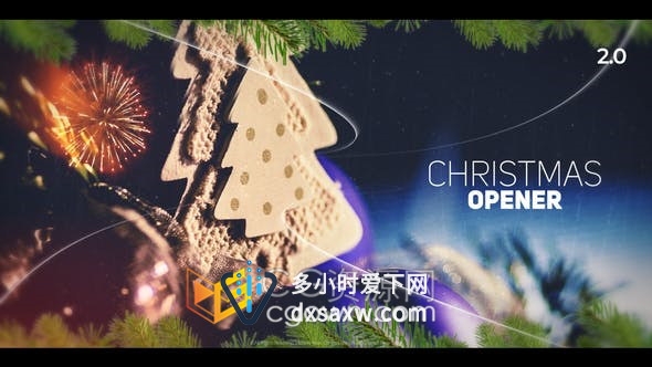 优雅视差朦胧漏光效果冬季回忆幻灯片圣诞新年公司活动视频-AE模板