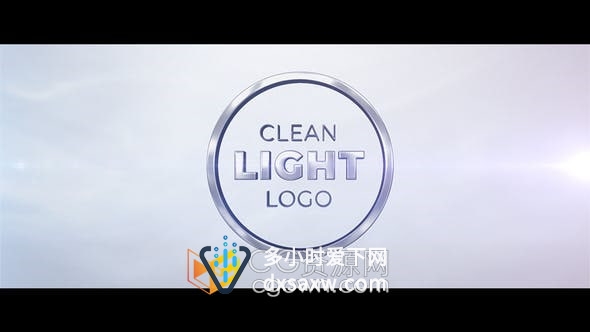 AE模板-3D LOGO动画明亮风格光效视频片头