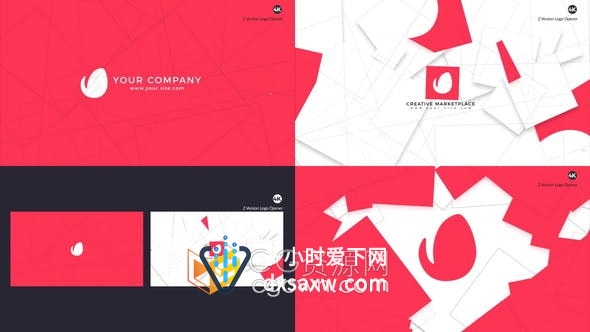 多层纸张创意叠加展示LOGO动画片头视频效果-AE模板
