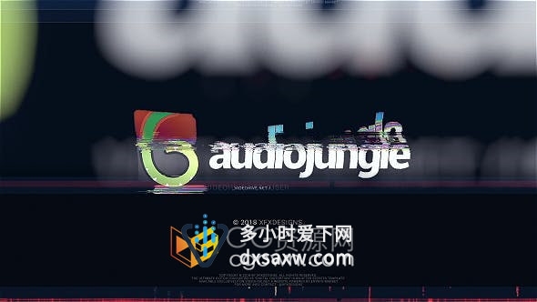 AE模板-终极故障数字损坏标志介绍LOGO特效动画视频片头