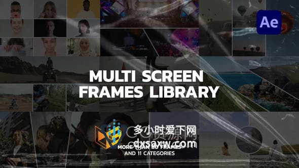 AE制作80种多屏幕马赛克分屏框架排版设计动画效果预设模板