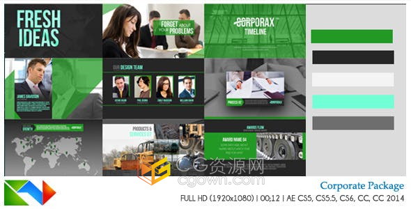 AE模板-公司工程发展历史介绍产品服务时间轴宣传片视频