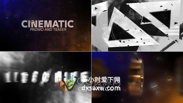 AE模板-预告片制作E3D制作金属三维文字动画宣传视频