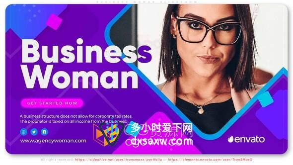 AE模板-商务女士团队介绍幻灯片关于贵公司女性董事业务时间线宣传视频