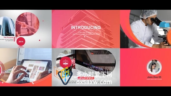 AE模板-圆形图形设计介绍企业简介时间线展示公司业务产品宣传片视频