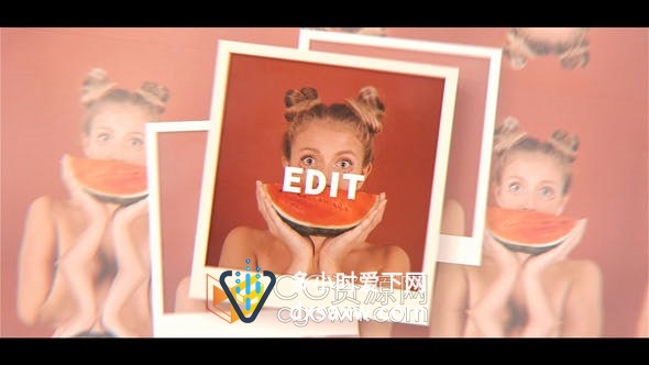 AE模板-快速前奏动态灯片夏天清爽动感开场相册视频片头