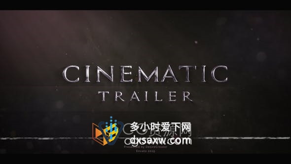 AE模板-电影大片预告片3D金属文字标题动画Element3D插件制作