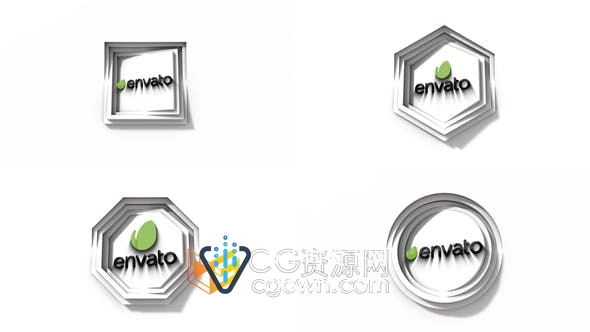 AE模板-图形陀螺仪环3D动画LOGO展示视频片头
