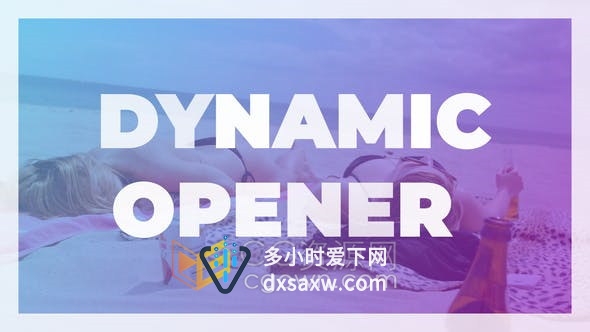 AE模板-动态幻灯片视频多彩夏季清爽动感节奏开场宣传短片制作