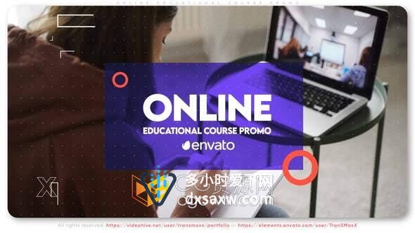AE模板-在线教育课程宣传片视频介绍培训机构学习中心图文动画