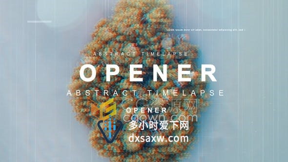 4K抽象时间推移闪烁延时效果现代时尚图文开场-AE模板