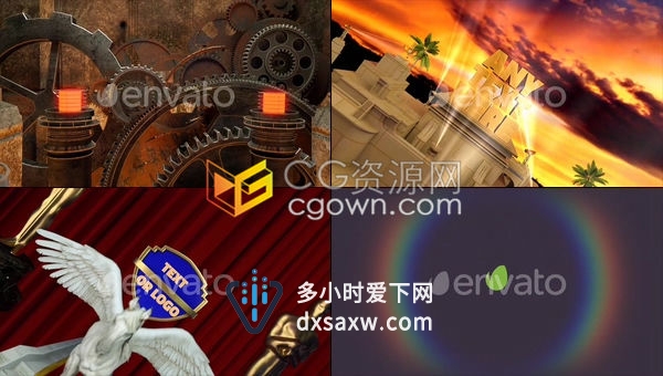 AE模板-大气3D场景无缝穿插LOGO动画演绎奥斯卡电影颁奖宣传片头