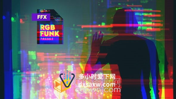 AE预设 RGB Funk Preset快速制作二次曝光RGB分离色彩效果特效