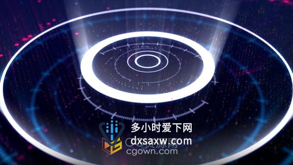 高科技HUD显示界面图形动画演绎LOGO现代技术公司视频片头-AE模板