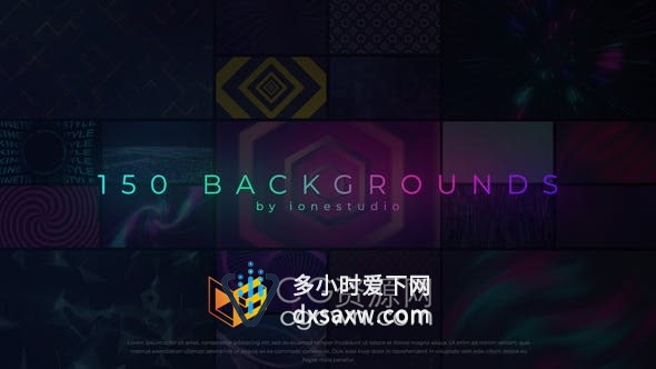 AE模板-150个循环动画抽象图形光线背景动态视频素材生成