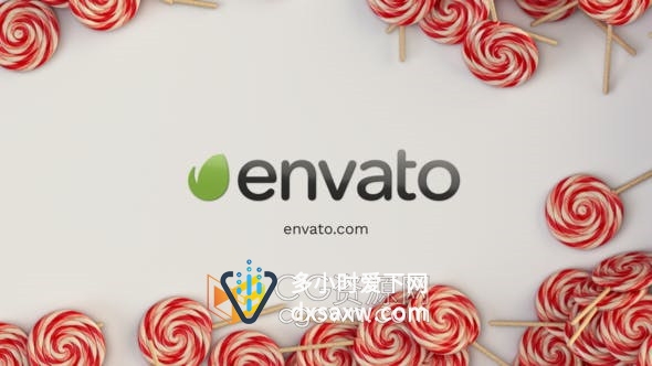 AE模板-3D糖果棒棒糖动画演绎LOGO标志视频片头