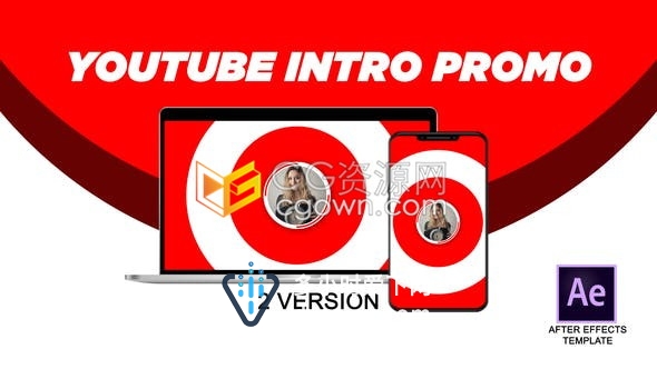 YouTube宣传开场vlog动态社交网络平台频道介绍片头动画-AE模板