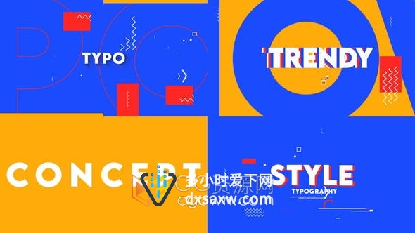 AE模板-新风格介绍创意图形动画兴趣班视频片头