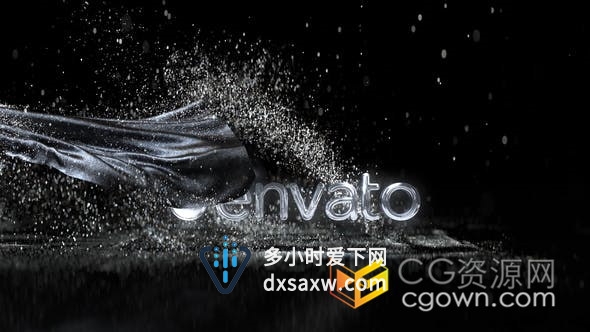 滴水织物掩盖豪华车亮相3D幕布揭示品牌标志LOGO动画-AE模板