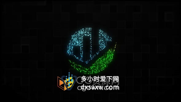 AE模板-数字矩阵粒子高科技网络安全技术视频片头制作