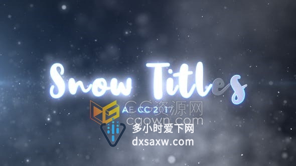 冬季雪花粒子特效动画圣诞节庆典介绍视频片头制作-AE模板