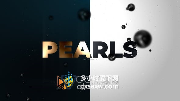 黑珍珠金色文字动画介绍宣传片头视频明暗两版本效果-AE模板