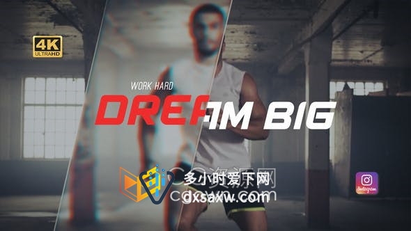4K分辨率体育动画健身锻炼充满活力动感时尚开场视频片头-AE模板