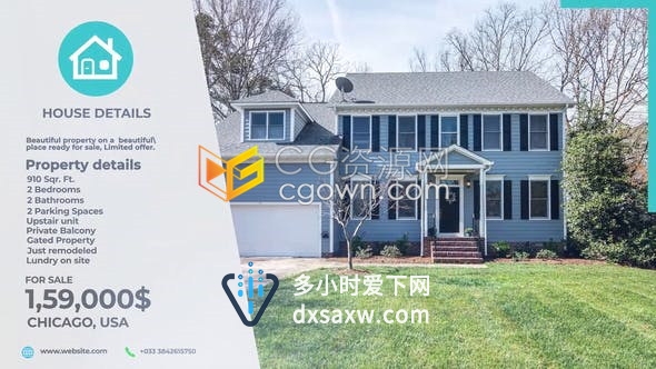 AE模板经典干净的房地产促销宣传片优秀物业管理住宅区功能展示