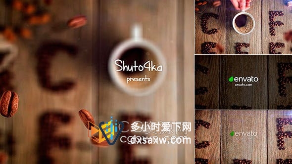 Coffee咖啡馆摩卡咖啡饮料视频广告LOGO品牌片头动画-AE模板
