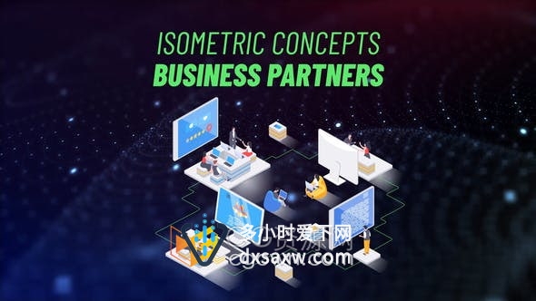 AE模板-商业伙伴共同工作众筹统计团队培训UX图形动画视频