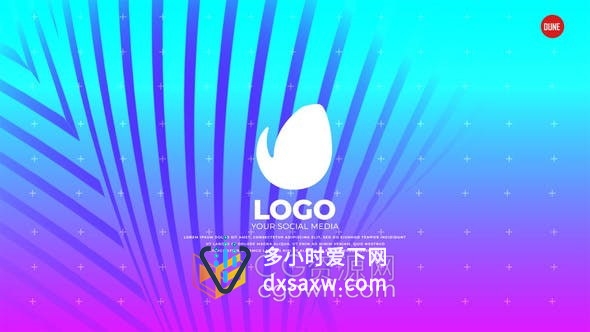 时尚彩色图形背景动画介绍文字动画宣传公司LOGO视频片头-AE模板