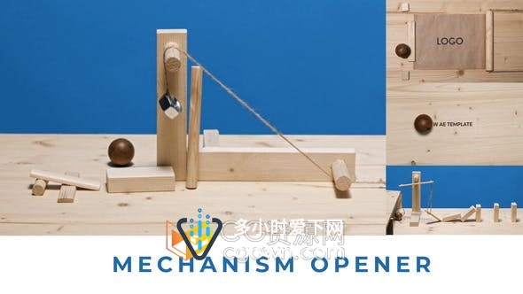 AE模板-原创儿童木质玩具球体机械多米诺骨牌动画展示手工艺主题趣味片头