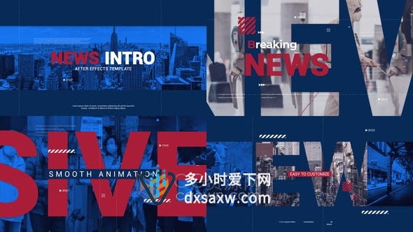 新闻简介每日突发新闻报道宣传视频片头制作-AE模板