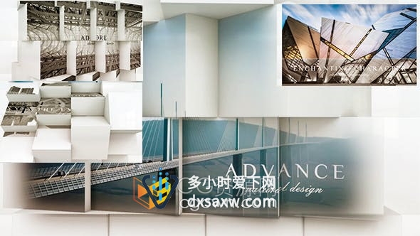 AE模板-3D方块立方体翻转动画转场效果展示照片幻灯片视频