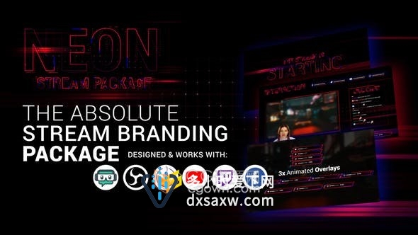Stream Branding Package游戏交互直播包装视频素材-AE模板