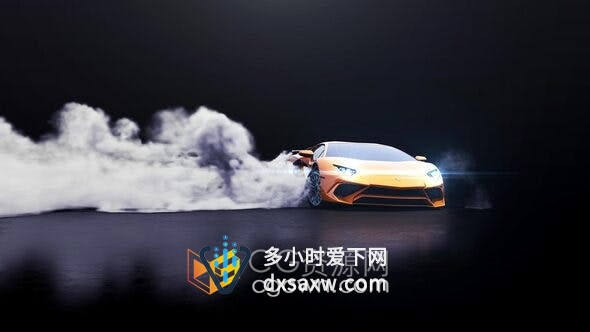 AE模板-汽车跑车漂移轮胎痕迹烟雾特效视频片头动画