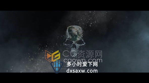 史诗烟雾缭绕金属感标题开场战争悬疑电影预告片-AE模板