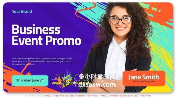 AE模板-现场网络研讨会业务活动在线培训播客IT会议青年活动宣传视频