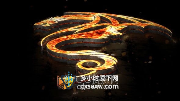 AE模板-火焰燃烧3D LOGO动画视频片头制作