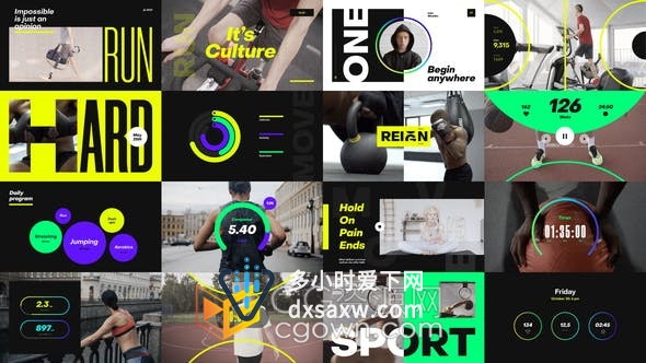 4K分辨率体育动画视频包装充满活力比赛得分激烈强度介绍宣传-AE模板